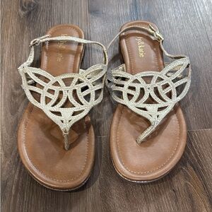 Kelly & Katie Gold Cutout Sandals
